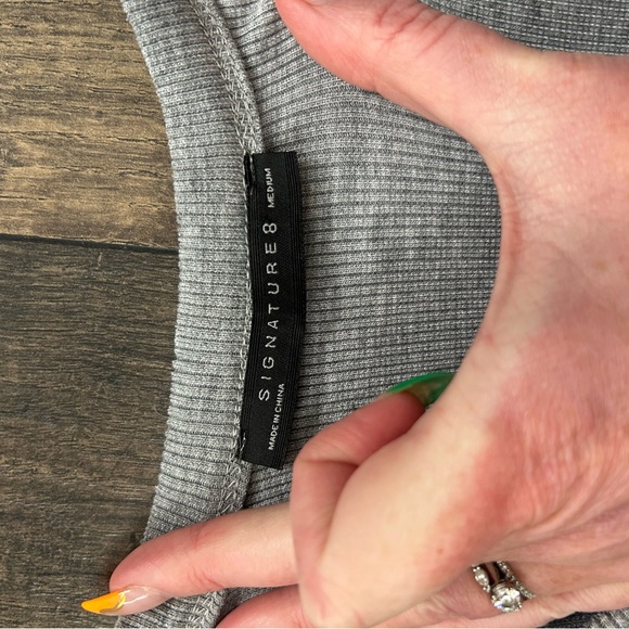 Signature8 Light Gray Ribbed Mini Dress - Picture 3 of 3